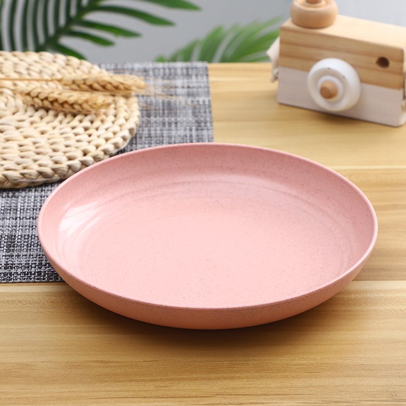 盘子菜盘家用创意网红微波炉小麦秸秆盘p骨碟塑料碟子北欧餐具套.