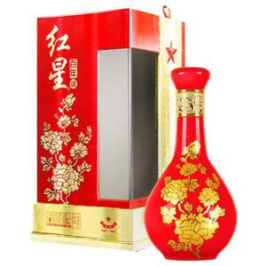 j北京百年红星二锅头红花瓷52度兼香型白酒500ml*6瓶整箱装正品