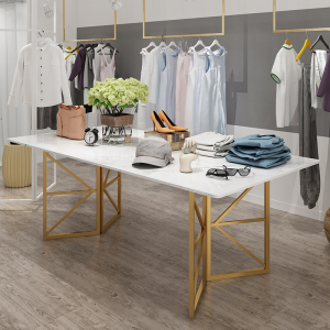 杜拉克草传说淘宝服装店展示台中岛大理石女装童装店铺中间流水台鞋