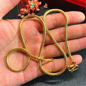 黄金项链女士粗款蛇骨黄金项链999足金周大福周大生周六福