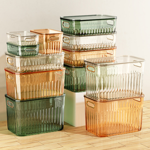 德国收纳盒桌面整理箱零食化妆品杂物透明压克力塑料家用储物盒子