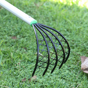 园艺大搂草耙子园林工具铁扒草耙草扒沙滩赶海耙子22齿草耙带杆