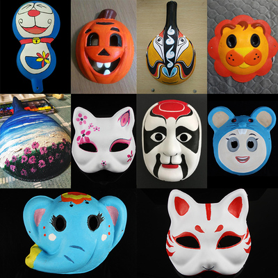 京幼浆a手面绘脸手物纸白空材工料剧画色