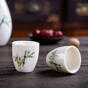 9仿古分酒壶醒酒具陶瓷酒杯套装白酒杯小酒壶烈酒杯清酒墨申单4个