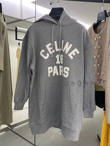 巴黎买买买 celine赛琳22春夏新款字母logo宽松休闲连帽卫衣帽衫