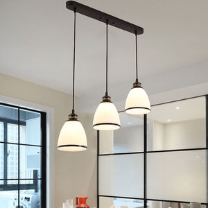 豪尊明美式乡村餐厅吊灯饭厅吧台灯具简欧复古吊线长盘圆盘小吊灯