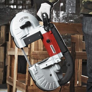 切割机斜角转角带锯机锯床45度工业铝材型材木材锯铝机手提式电锯