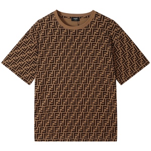 正品代购fendi/芬迪 22新款经典老花双f男女短袖休闲宽松情侣t恤