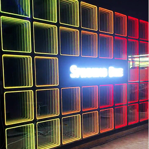 深渊镜千层镜背景墙霓虹灯箱定制酒吧舞台智能发光字招牌地板灯