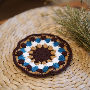 小姜黄儿diy毛线钩针编织清新复古杯垫