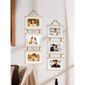 现货相框相片挂墙洗照片做成儿童宝宝三连框创意照片墙组合7寸联