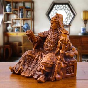 财看神关羽二爷树脂春秋文关公读关书像小号摆神像坐像招财件手