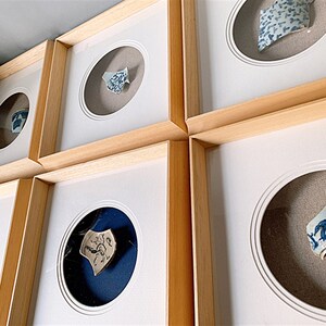 新中式瓷片实物立体框实木多层卡纸装裱框禅意画框定制任意尺寸