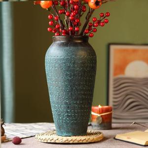 陶罐花器禅意复古陶瓷花瓶客厅插干花摆件做旧中式家居装饰品批发