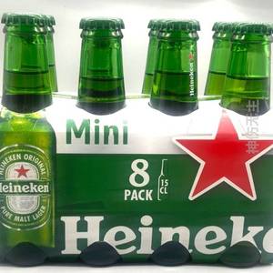 法国原装进口heineke喜力啤酒mini迷你版150ml整箱24瓶聚会踩箱喝