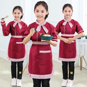 儿童角色扮演服装cos服务员围裙两件套元旦幼儿园厨师演出服女童