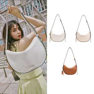 joy gryson 女神降临女主同款 韩国小众牛皮半圆包腋下单肩斜挎包