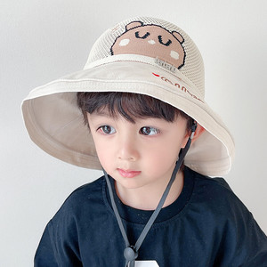 米乐迪旗舰店天猫儿童防晒帽男童遮阳薄款防紫外线春夏季宝宝女童