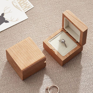 初心实木戒指盒高档求婚钻戒盒首饰盒吊坠耳环收纳盒子结婚礼物戒