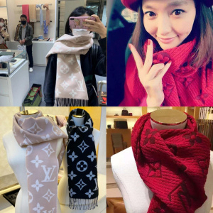 路易威登lv女新款围巾羊毛樱花粉m76966 唐嫣同款红色m72432披肩