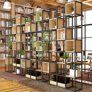 k北欧铁架隔断j餐厅客厅置物艺落屏地风镂空装饰办公室隔断墙书架