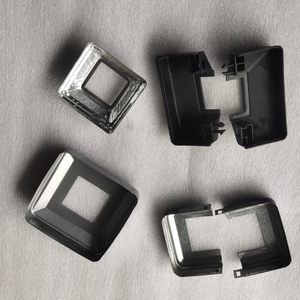 铁艺配件围栏脚盖分体盖塑料遮丑盖栏杆楼梯装饰盖方形扣盖锌钢.