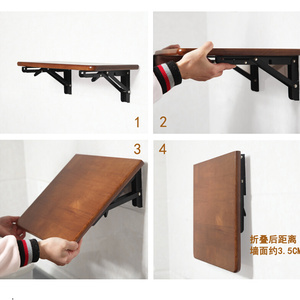 实木卧室床头置物一字板免打孔投影仪床边手机置物隔板折叠收纳.