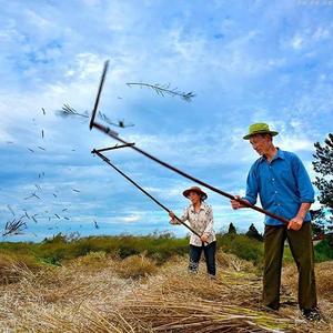 打菜籽农具连盖打谷子打油菜专用连架打麦子梿枷农具大全便宜现货