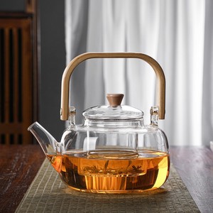 玻璃煮茶壶电陶炉泡茶壶竹把提梁壶加厚耐热明火加热烧水壶养生壶