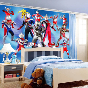 奥特曼墙纸儿童房