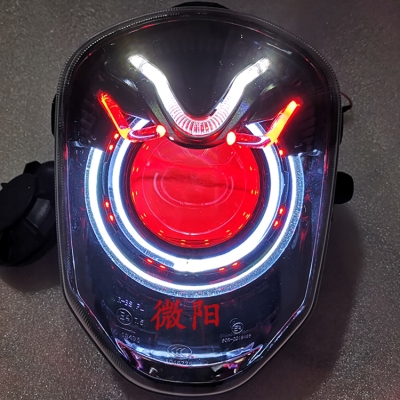 i望江大公仔电摩托v车m3改装小猴子大灯天使眼海5改装透镜天使20