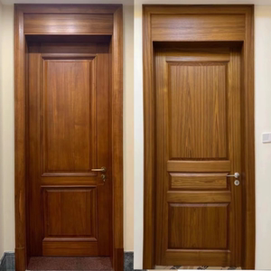 刚果沙比利原木门胡桃木实木门大板烤漆卧室门套装带门头封板定制