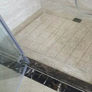 板人造大理石卫生间淋s浴房积水踏然定制拉槽防滑地面洗手台