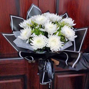 清明节花束仿真黄白菊花手捧花绢花祭祀上坟用品墓地扫墓鲜花花束