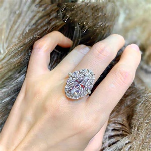 新品张真钻戒女高定鸽子蛋超大五克拉钻小众设计时尚x奢仿夸华食