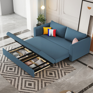 i美式式沙发可折叠小户型多功能客厅组合双人两用沙发床抽拉折叠