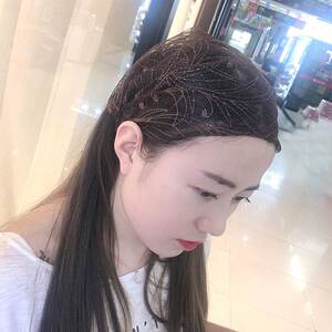 白头发遮盖神器夏天遮白发帽遮额头白发神器回族盖头蕾丝亮片头巾