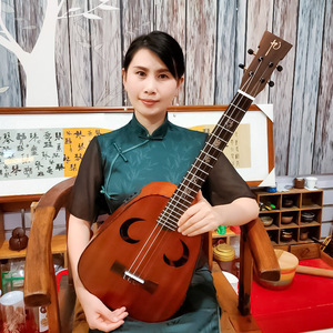 九°中号孔琴 屈老师30寸初学者电中阮民族乐器厂家直销阮琴小阮