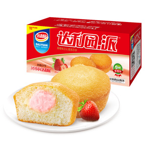 达利园蛋黄派蛋黄味草莓味混装整箱散装早餐面包零