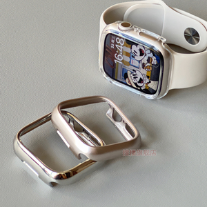 适用applewatch9保护壳S9苹果手表iwatch8/7/6/5/4边框表壳ultra2半包硬壳se防摔耐磨41智能运动45透明套49mm