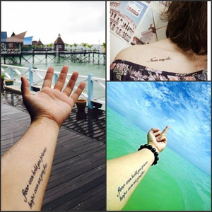 290人付款淘宝日本购纹身贴防水男女持久仿真社会个性英文字母手臂