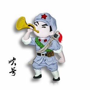 日本购中国风萌系h小红军特色文创冰箱贴手办装饰展品送礼红色旅