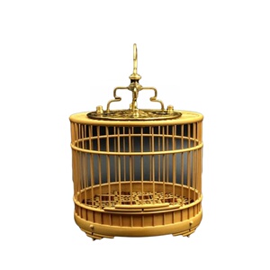 新品名家精品宗万齐蝈蝈笼老北京外i插条圆笼全留青竹纯手工制经