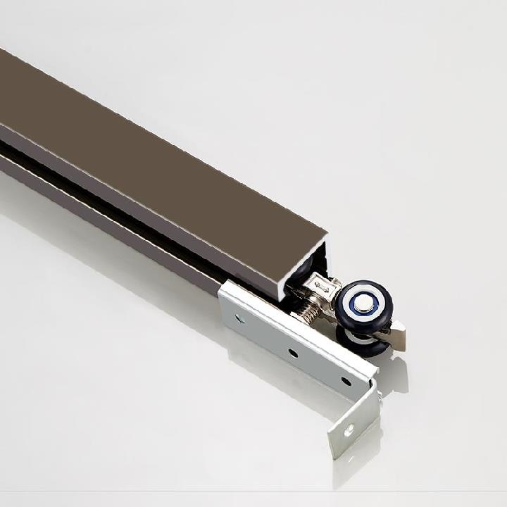 框推高折璃i型槽叠滑轨木无r上i门用璃滑玻门拉门通t轮实道槽划玻