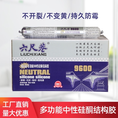 六尺巷9600新品中性耐候结构胶快干防水玻璃胶密封胶门窗建筑用