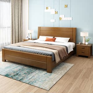 浅胡桃木色床简约