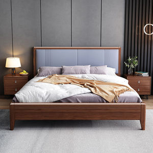 浅胡桃木色床简约