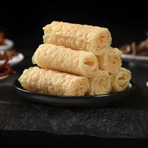 豆聚德响铃卷脆铃卷黄金卷豆皮卷火锅食材120g5包