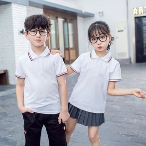 white short sleeve student summer childrens tshirt儿童t