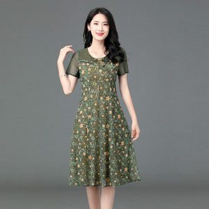 古贝莎台湾品牌2022夏季新款新款浅秋女装名兰世家中老年连衣裙.